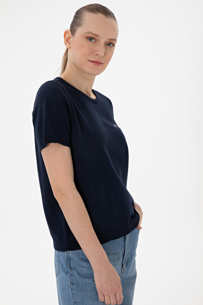 U.S. Polo Assn. Kadın Lacivert Bisiklet Yaka Triko Tişört 50306460-VR033