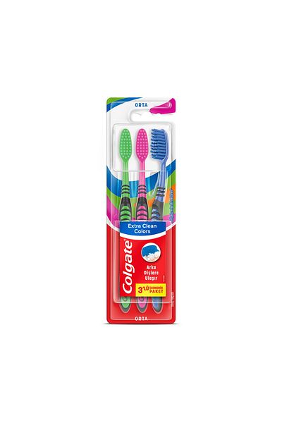 Colgate Extra Clean Colors Toothbrush 2+1