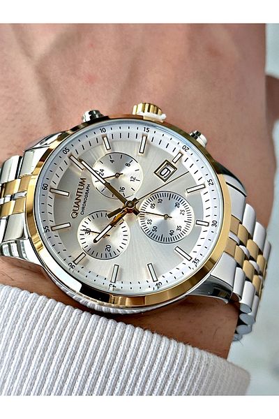 Quantum Function 10 Atm Waterproof Steel Band Steel Case Men Wrist Watch 1008.230