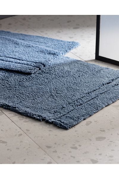 Madame Coco Farges 2 Pack Cotton Bath Mats - Indigo