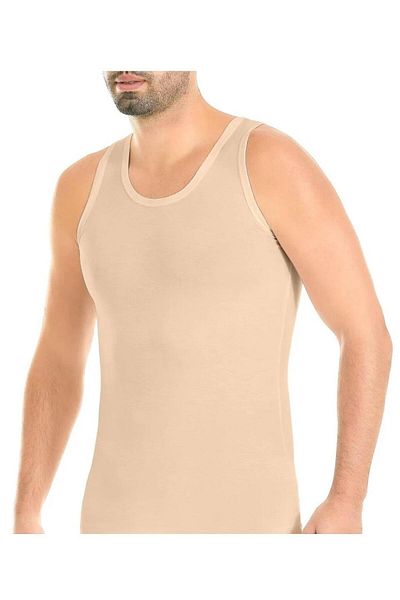 YILDIZ Men's Bamboo Lycra Skin Colored Strappy Undershirt 318 - 3 Pieces