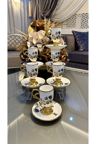 ACAR Porcelain Coffee Cup Set for 6 People