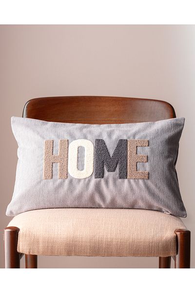 Madame Coco Semons Cotton Throw Pillow Cover - Gray - 30X50 cm