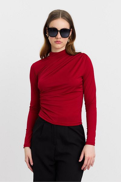 Rays 20059 Gather Detail Sandy Blouse Red