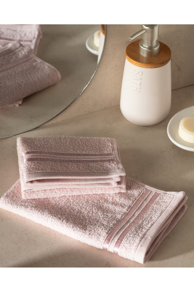 Madame Coco Prosop de mână Maynor Border din 2 bucăți 100% bumbac - pudră