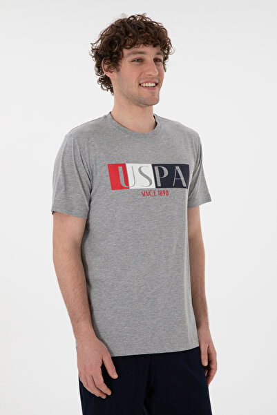 U.S. Polo Assn. Erkek Bisiklet Yaka Gri Melanj Pijama Takımı 50309821-VR086