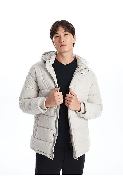 LC Waikiki Ανδρικό πουπουλένιο παλτό SOUTHBLUE Standard Fit με κουκούλα