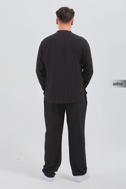 ASİLNUR Men's Black Clothing Double Suit - Hajj and Umrah