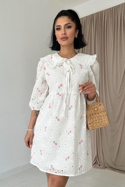 Kokosh moda Ροζ Βρεφικό Κολάρο Κεντητό Φόρεμα