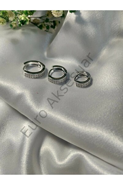 EUROAKSESUAR حلقة فضية مفصلة VIP ثلاثية القرط