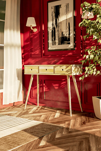 Zecir 3 Çekmeceli Ahşap Dresuar, Masif Ağaç Dresuar