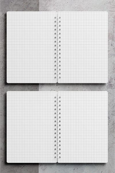 Mionatte A5 Spiral Hardboard Cover 120 Sheets Squared School Notebook, Notebook