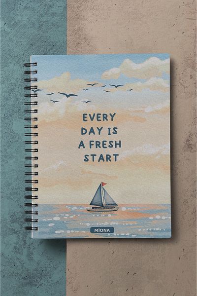 Miona A5 Sprilalli Hard Cardboard Cover 120 Sheets Checkered School Notebook, Notebook