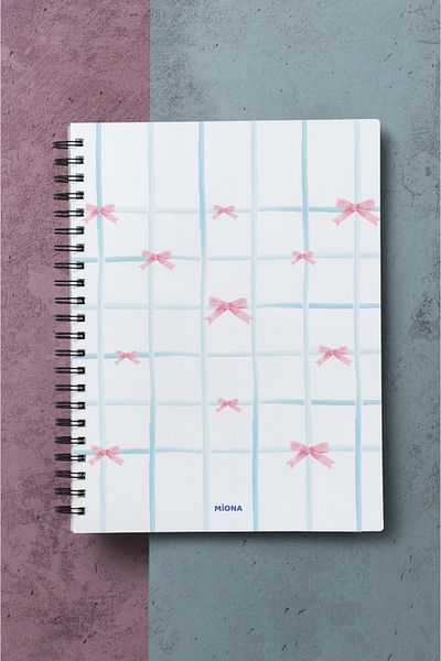 Miona A5 Spiral Hardboard Cover 120 Sheets Squared School Notebook, Notebook