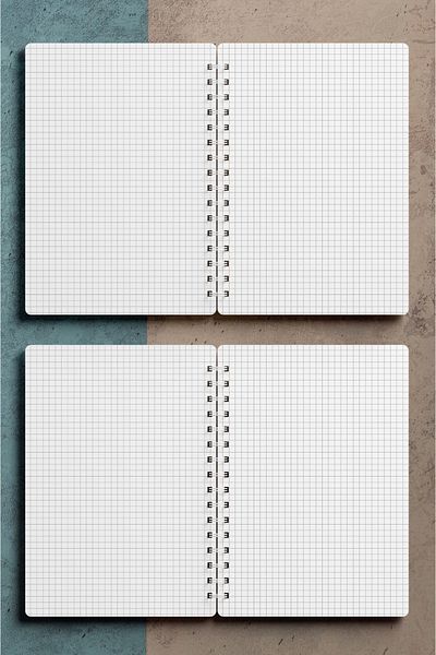 Miona A5 Sprilalli Hard Cardboard Cover 120 Sheets Checkered School Notebook, Notebook