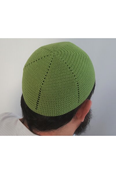 morlalem m طوق قطن أخضر، محبوك يدويًا، طوق صلاة، قطن طبيعي مائة بالمائة، 03 قطن أخضر