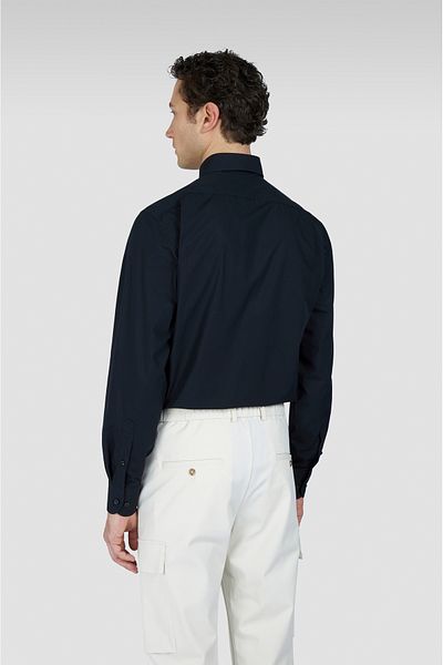 PAUL&SHARK 100% Cotton Men's Logo on Chest Long Sleeve Black Shirt Regular Fit 25413532 -011