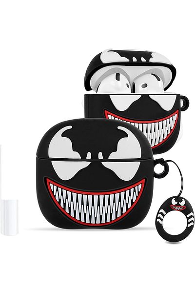 kılıfbenim AirPods 4Th Generation Compatible Case Venom Monster Cute Figured Silicone Case
