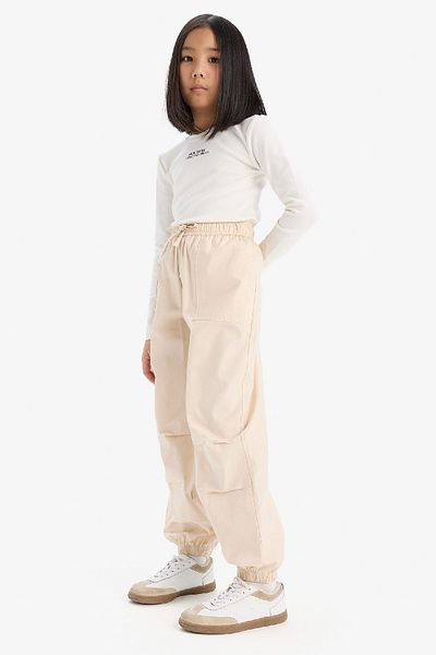 DeFacto Girl's Parachute Jogger Leg Cotton Trousers D7606A825Sm