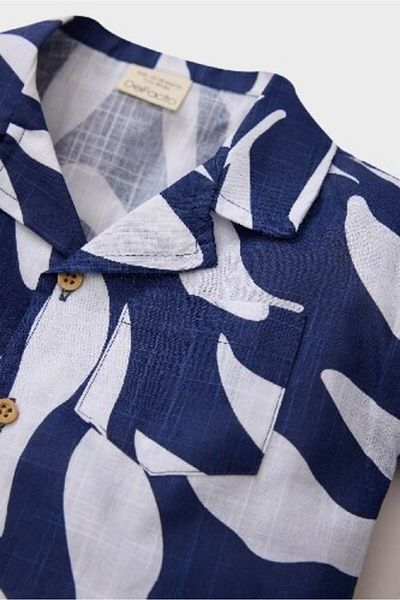 DeFacto Baby Boy Patterned Flared Poplin Short Sleeve Shirt E2024A525Sm