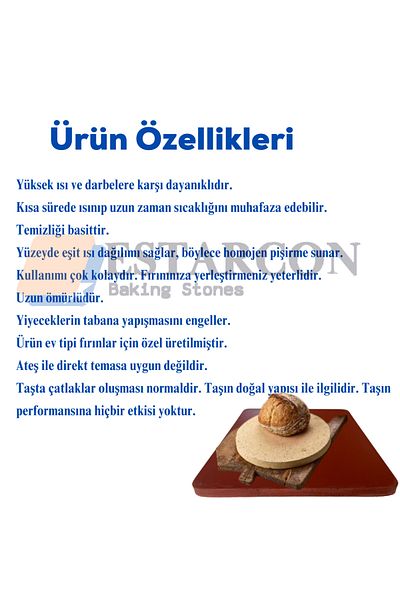 EstarconBakingStone 1Pc 34cm Circle Kiln Stone, 1Pc 36X40X1.8Cm Kiln Stone (Total 2 Kiln Stone)