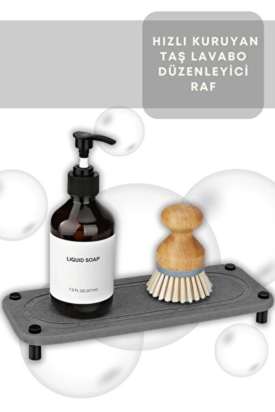 LIV3D Diatomaceous Sink Organizer- Fast Drying Stainless Steel Pedestal–Suitable for Bathroom and Kitchen