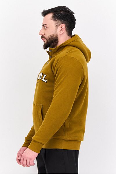 Kangol Men Embroidered Logo Long Sleeve Hoodie, Khaki