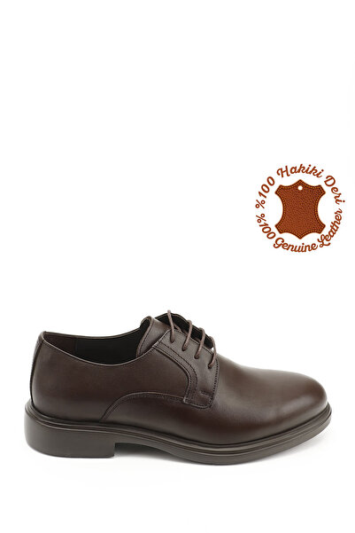 GÖNDERİ(R) Erkek Kahve Antik Bağcıklı Hakiki Deri Klasik Oxford Ayakkabı