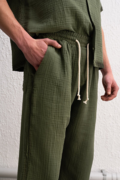 GIESTO Khaki Pants with Edge Effect