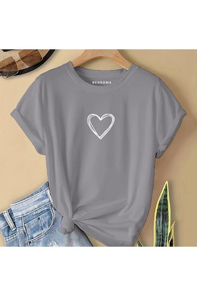 BENROMA 1 tricou este un cadou pentru achiziții de 6 și mai sus în coș - tricou pentru copii cu imprimeu inimă