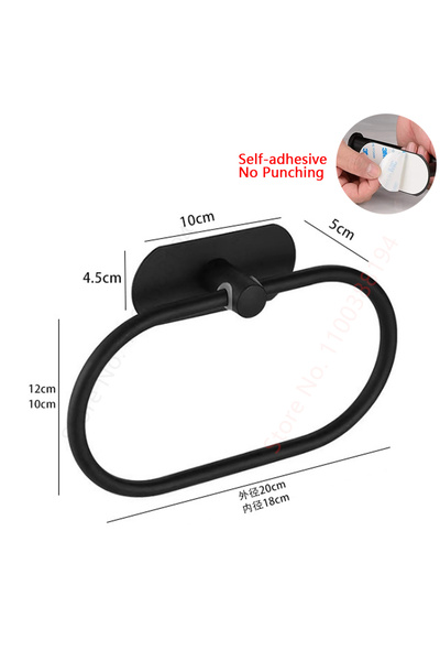 Choice Towel Rack Black Wall Mount Toilet Towel Paper Holder Adhesive Black Silver Kitchen Roll Paper Stand