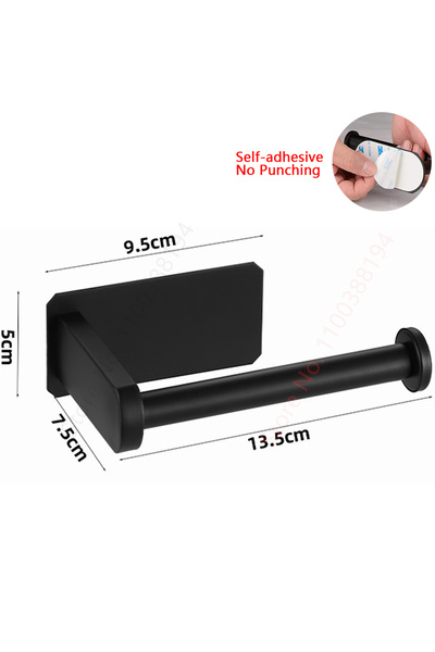 Choice self-adhesive black Wall Mount Toilet Towel Paper Holder Adhesive Black Silver Kitchen Roll Paper St