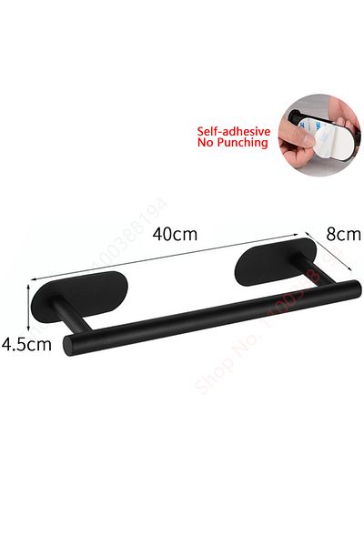 Choice Towel rack black Wall Mount Toilet Towel Paper Holder Adhesive Black Silver Kitchen Roll Paper Stand