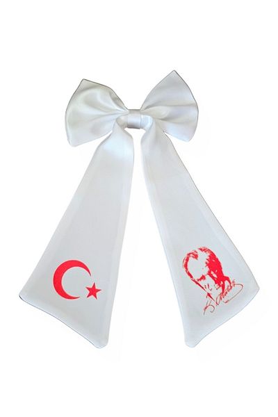 Kostüm Sarayı Moon Star Ataturk Imprimat Alb Ace de păr cu fundă