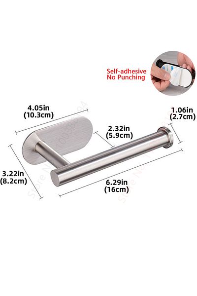 Choice Paper Holder silver Wall Mount Toilet Towel Paper Holder Adhesive Black Silver Kitchen Roll Paper St