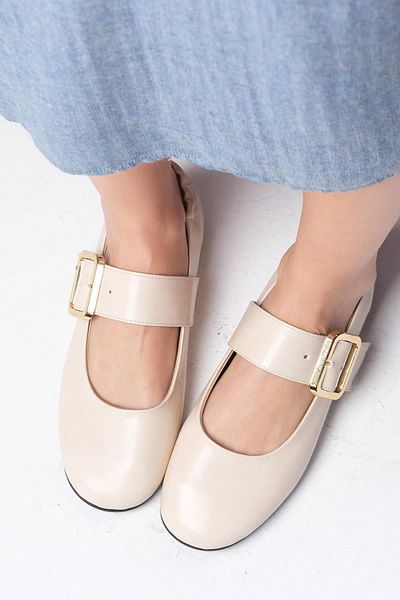 Mio Gusto Γυναικείες μπαλαρίνες Diega Ten Color Thick Belted