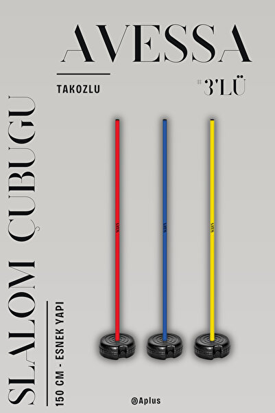 AVESSA Takozlu 3'Lü Slalom Çubuğu Esnek ve Dayanıklı – Profesyonel ve Amatör ...