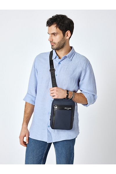 Pierre Cardin 01Pc 002011   Navy Blue Water Resistant Messenger and Shoulder Bag with Strap
