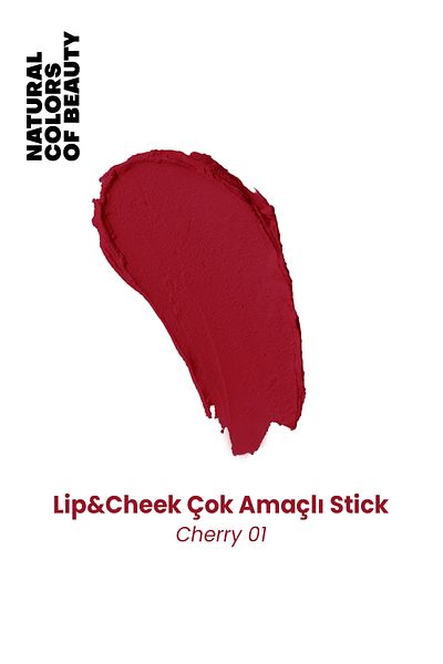 Bade Natural Lip & Cheek Cherry 01 Multi-Purpose Stick 100% Natural