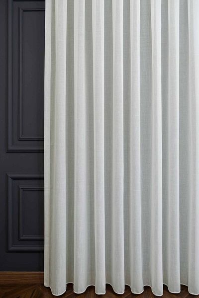 farbateks 2 Layers Pleated Ecru Linen Tulle Curtain