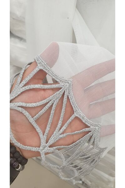 farbateks Gray Comel Model 3 Layers Pleated Design Modern Style Don't Want Iron Tulle