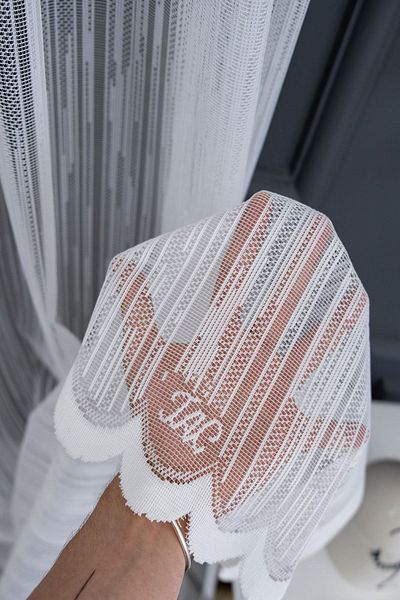 Taç Farbateks New Design Broken Striped Pleated Does Not Want Iron Non-Wrinkle Tulle Curtain - 1/3layer