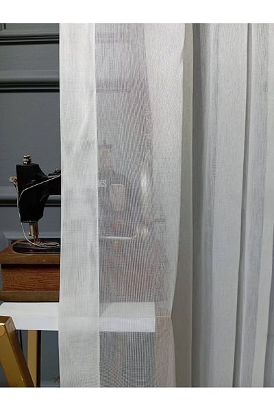 Brillant Farbateks Land 1/2 Layer Pleated Tulle Curtain - Planting Brillant Elegant, Simple Plain Design