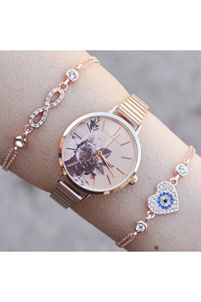 Exception Rosegold Metal Kordon Kadın Saat Kombini 1218