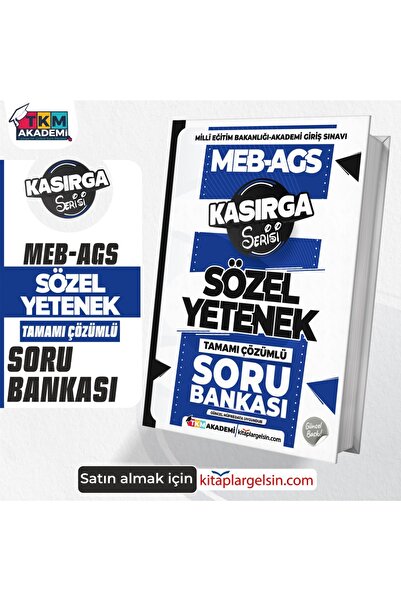 TKM Akademi Ags Kasırga Serisi Sözel Yetenek Tamamı Çözümlü Soru Bankası