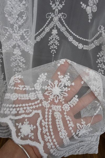 farbateks Grek Spread Embroidered Design Elegant Fashion Pattern 1/3layer Pleated Tulle Curtain