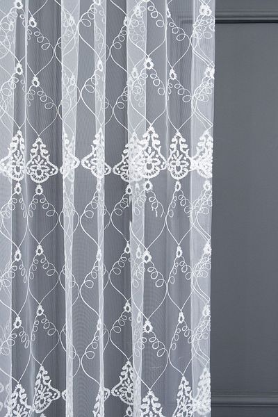 farbateks Seljuk Damask Embroidered 1e2 Pleated Hall Living Room Tulle Curtain