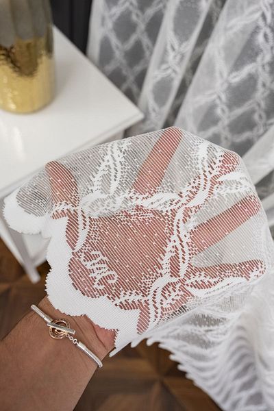 Taç Farbateks Planting Seher Pattern New Design Pattern 3 Layers Pleated Iron Don't Want Tulle Curtain