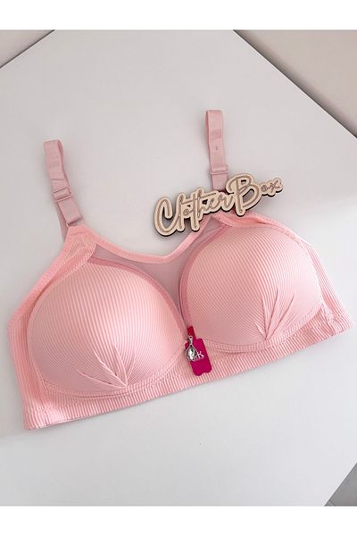 F.K Tulle Detailed Unwired and Unpadded Gathering Bra