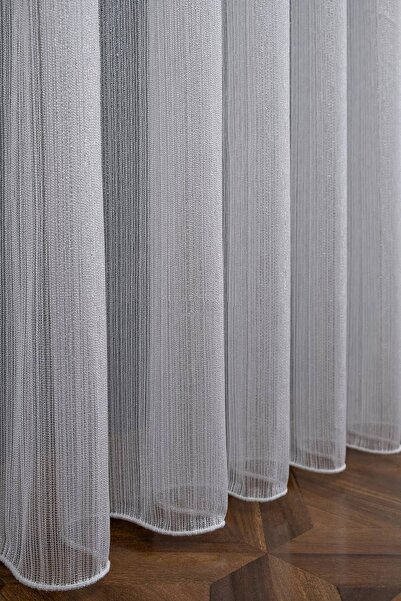 farbateks New Sewing Amarican Pleat Tulle Curtain - Silver Glitter Steel